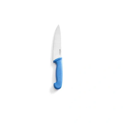 Abbildung von HENDI Kochmesser 38,5 cm Klingenlänge: 24 Edelstahl rostfrei Stärke: 2,5 PP Griff blau Profi, Gastro Küchenmesser kaufen