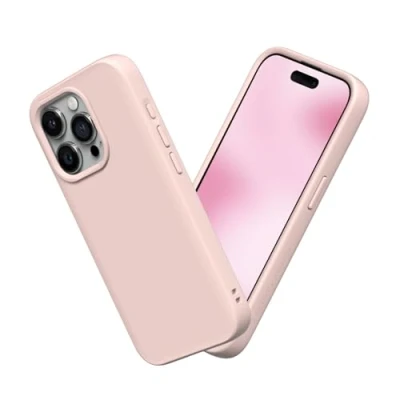 Abbildung von RhinoShield Case kompatibel mit [iPhone 15 Pro Max] SolidSuit Stoßdämpfende &amp; schlanke Schutzhülle Premium Finish 3.5 Meter Fallschutz Samtrosa