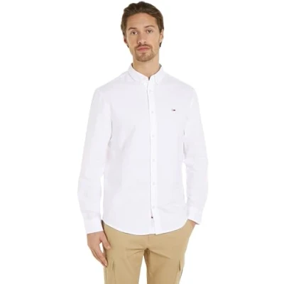 Abbildung von Tommy Jeans Entry Oxford Hemd, Herren, Größe: 46, White