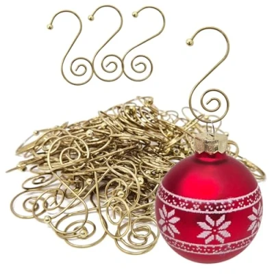 Abbildung von com four® 100x Kugelaufhänger für Weihnachtsbaumschmuck Aufhänger Christbaumkugeln Perfekt Weihnachtskugeln