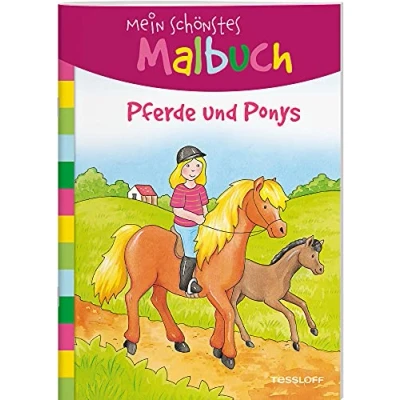 Abbildung von Mein schönstes Malbuch. Pferde und Ponys. Malen für Kinder ab 5 Jahren (Malbücher blöcke)