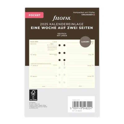 Abbildung von Filofax Pocket 1 Woche auf 2 Seiten cotton cr.(deutsch)2025