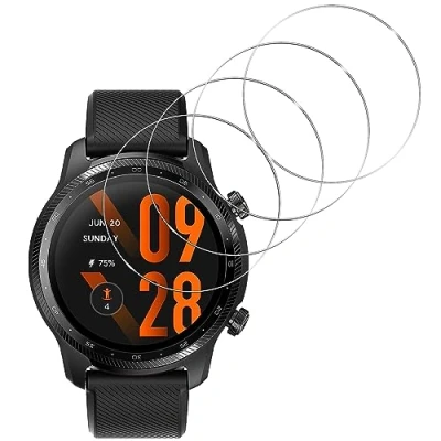 Abbildung von KELOLIN [4 Stück] für Ticwatch Pro 3 Ultra Panzer Schutz Glas Bildschirm Schutzfolie 9H Härte, Kratzfest, Blendfrei, Anti Fingerprint HD Displayschutzfolie kompatibel mit