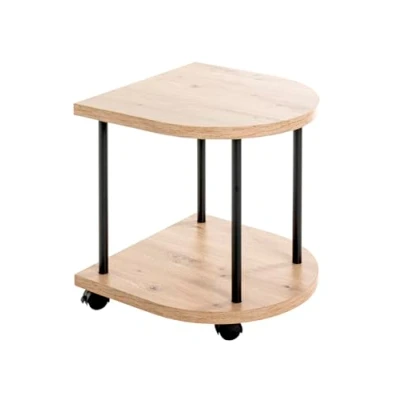 Abbildung von HAKU Möbel Beistelltisch Eiche, schwarz, MDF, Metall Maße: B 45 cm x H 60 T 35 cm, Style: Modern