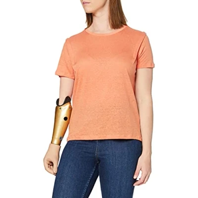 Abbildung von Yargıcı Damen Sholder Stitch Detailed T Shirt, Rot (Coral 047), Medium (Herstellergröße: M)