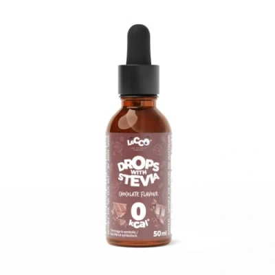 Abbildung von Locco Natural Flavoured and sweetening drops with Stevia 0 Kalorien Vitamin C und B Vitamine Zuckerfrei (Chocolate)