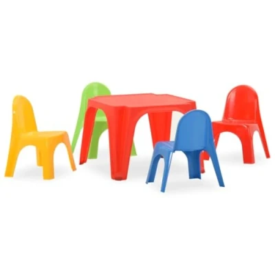 Abbildung von vidaXL Tisch Stuhl Set für Kinder UV beständig Kindersitzgruppe Kindermöbel Kinderstuhl Kindertisch Kinderzimmer Sitzgarnitur Stühle PP