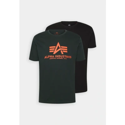 Abbildung von Alpha Industries Tshirt print, Herren, Größe: Small, Black/dark petrol