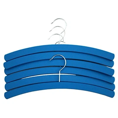Abbildung von Kinder KLEIDERBÜGEL aus HOLZ Unifarben 6 Stück (6 x Blau)
