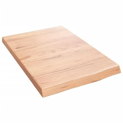 Abbildung von vidaXL Waschtischplatte, Multifunktional Arbeitsplatte mit Naturkante, Waschtischkonsole Tischplatte für Badezimmer, Holzplatte Platte, Hellbraun 40x60x(2 4) cm Massivholz Behandelt