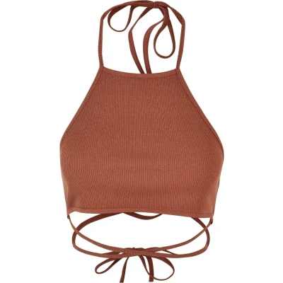 Abbildung von Urban Classics Trapeze Cropped Top, Damen, Größe: Large, Terracotta