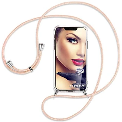 Abbildung von mtb more energy® Handykette kompatibel mit Nokia 5.3 (6.55&#039;&#039;) Rose Peach Smartphone Hülle zum Umhängen Anti Shock Full TPU Case