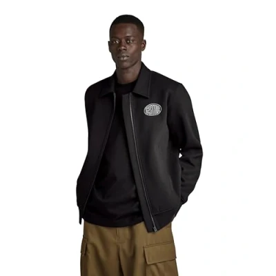 Abbildung von G STAR RAW Herren Polo Collar Zip Thru Sweatshirt, Schwarz (dk black D23882 D425 6484), S