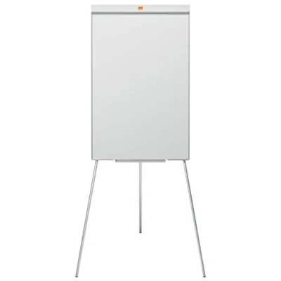 Abbildung von Nobo Impression Pro Magnetische Flipchart/Whiteboard aus Stahl, Dreibeinstativ mit höhenverstellbarer Tafel, Stifthalterung und Aufhängung für Flipchart Blöcke, weiß, 1902045