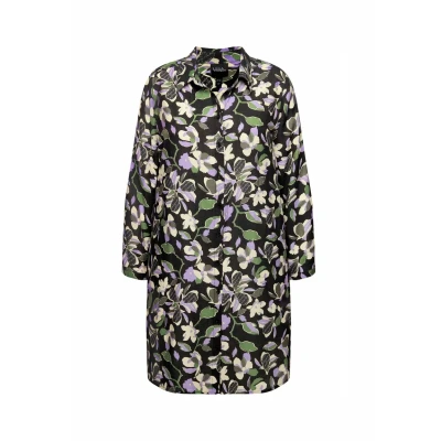 Abbildung von Ulla Popken Floral LONG Sleeve Hemdbluse, Damen, Größe: 42/44, Black