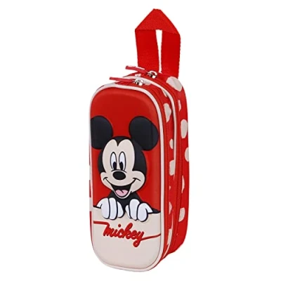 Abbildung von Micky Maus Bobblehead 3D Doppelfedermäppchen, Rot