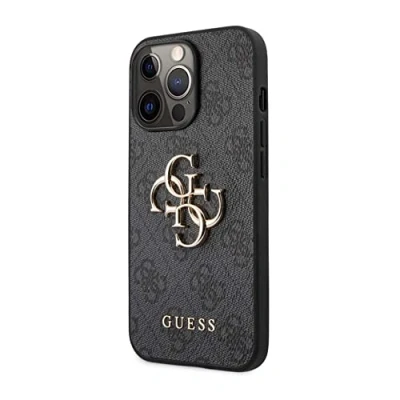 Abbildung von Guess 4G Metal Logo Hülle iPhone 13 Pro Grau GUHCP13L4GMGGR