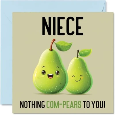 Abbildung von Geburtstagskarten für Nichte Nothing Com Pears Lustige Geburtstagskarte von Onkel, Tante, Nichte, Geburtstagsgeschenke, 145 mm x mm, Witz Grußkarten Frauen und Sie