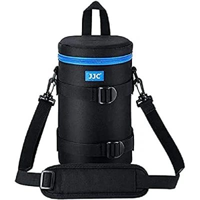 Abbildung von JJC DLP 6II Wasserabweisend Deluxe Objektiv Tasche mit Schultergurt passt Größe unten 113 x 240 mm