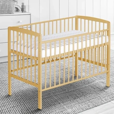 Abbildung von Schardt Baby Beistellbett Micky Plus Natur Lackiert 60x120 cm Stufenlos Höhenverstellbar 3in1 inkl. Umbauseiten und Sicherheitsgurtsystem Hervorragend für Boxspringbetten