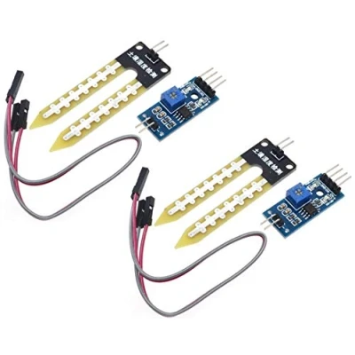 Abbildung von TECNOIOT 2pcs Soil Hygrometer Humidity Detection Module Moisture Water Sensor2 Stück Bodenhygrometer Feuchtigkeitserkennungsmodul Bodenfeuchtewassersensor