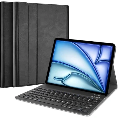 Abbildung von Cazy Tastatur Hülle Kompatibel mit iPad Air 11 2024 (6th Gen) Schutz Etui magnetisch Abnehmbarer Layout: QWERTY