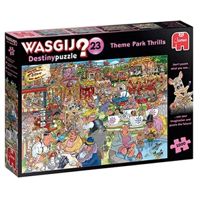 Abbildung von JUMBO Spiele Puzzle 25005 Wasgij Destiny 23 Nervenkitzel im Themenpark!, 1000 Teile, Puzzleteile, Made in Europe