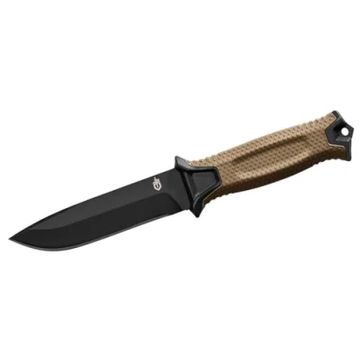 Abbildung von Gerber Messer mit glatter Klinge und Holster, Klingenlänge: 12,2 cm, Strongarm Fixed Blade Survival Knife, Coyote, 31 003615