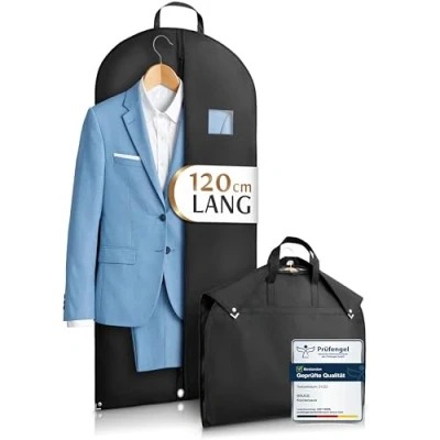 Abbildung von Bruce Kleidersack Optimierte Materialstärke von 120 GSM (Hochwertige Kleiderhülle für Anzug und Kleid) Atmungsaktive Anzugtasche Reisen