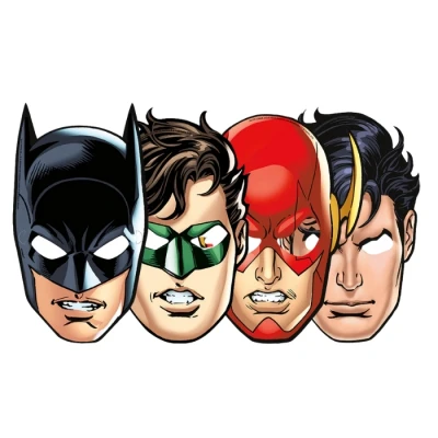 Abbildung von Superhelden Justice League Maske 8 Stücke