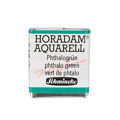 Abbildung von Schmincke HORADAM® AQUARELL feinste Künstler Aquarellfarben, 519 Phthalogrün, 14 044, 1/2 Näpfchen
