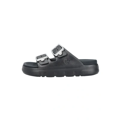 Abbildung von Rieker Pantolette flach, Damen, Größe: 40/41, Glanzschwarz Schuhe