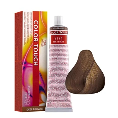 Abbildung von 6er Wella Professionals Color Touch 7/71 Mittelblond Braun Asch 60 ml