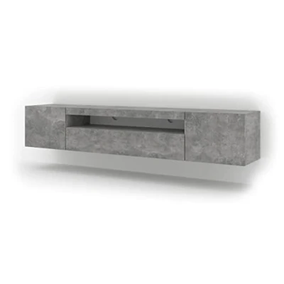 Abbildung von BIM Furniture Lowboard TV Schrank Aura 200 cm Hängend oder Stehen universal Unterschrank Fernsehschrank Board Sideboard HiFi Tisch Hängender (Beton ohne LED)
