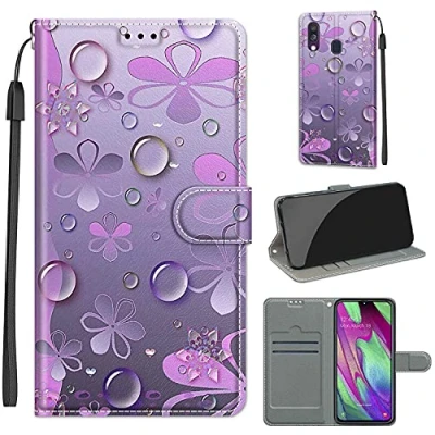 Abbildung von TOMYOU Hülle für Samsung Galaxy A40, Premium Leder PU Handyhülle， Flip Case Wallet mit [Kartenfach] A40