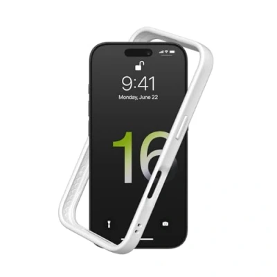 Abbildung von RhinoShield Bumper Case kompatibel mit [iPhone 16 Pro Max] CrashGuard Stoßdämpfende Schutzhülle im schlanken Design 3.5 Meter Fallschutz Weiß
