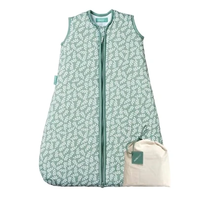 Abbildung von molis&amp;co Baby Schlafsack 2.5 TOG Ganzjahres Babyschlafsack Neugeborene 100% Baumwolle (Oeko TEX 100), ärmellos Winterschlafsack wattiert Premium Qualität Green Garden (60 cm)