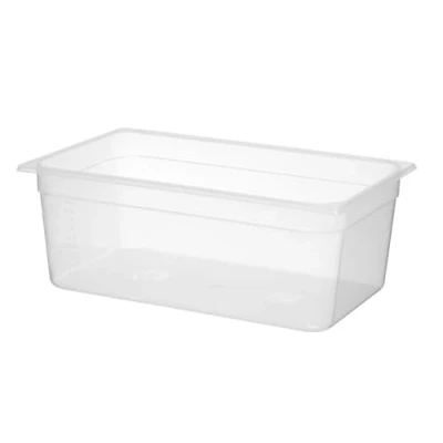 Abbildung von HENDI Gastronormbehälter, Temperaturbeständig von 40 bis 80C, Skalierung, Geruchs und geschmackneutral, 28L, Polypropylen, GN 1/1, 530x325x(H)200mm, Transparent