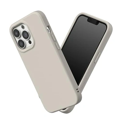 Abbildung von RhinoShield Case kompatibel mit [iPhone 13 Pro Max] SolidSuit Stoßdämpfende &amp; schlanke Schutzhülle Premium Finish 3.5 Meter Fallschutz Sandbeige