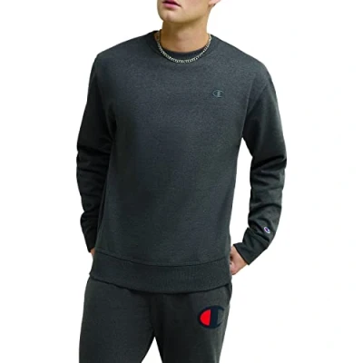 Abbildung von Champion Herren Powerblend Pullover Sweatshirt, Dunkelgrau, XL EU