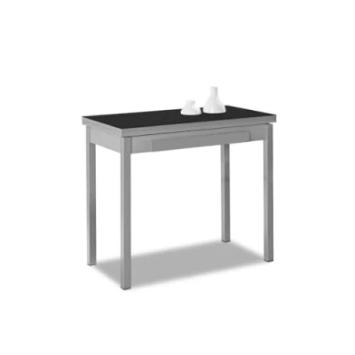 Abbildung von ASTIMESA Buchtyp kuechentisch, Metall Glas, Schwarz, 80x40cm