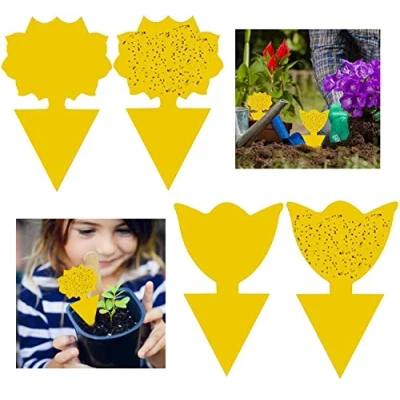 Abbildung von GeekerChip 50Pcs Gelbtafeln,gelbsticker,steckbare Fliegenfalle Gelbtafeln Gelbsticker,fliegenfalle pflanzefür Pflanzen Auf dem Balkon oder Im Garten