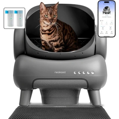 Abbildung von Neakasa Katzentoilette M1 Oben offene Katzenklo selbstreinigend XXL, Große Fassungsvermögen, mit Katzenstreu Matte, für mehrere Katzen