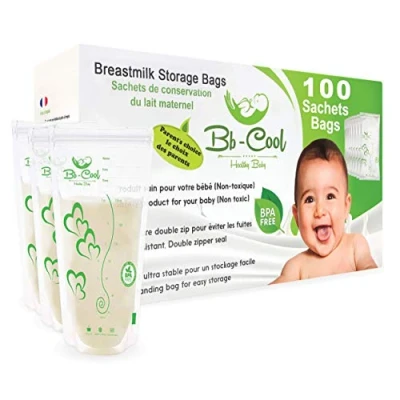 Abbildung von Muttermilchbeutel, 120 Stück Aufbewahrungsbeutel vorsterilisiert und gebrauchsfertig, BPA Frei, 210 ml, (100 bags)
