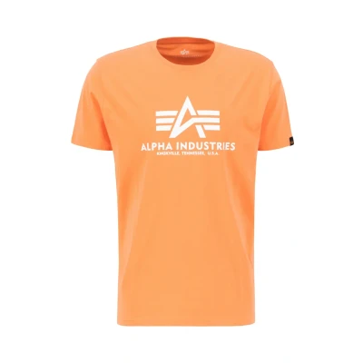 Abbildung von Alpha Industries Herren Basic Für T Shirt, Tangerine, M EU