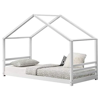 Abbildung von en.casa Kinderbett, »Vardø« Hausbett 90x200cm Kiefernholz weiß