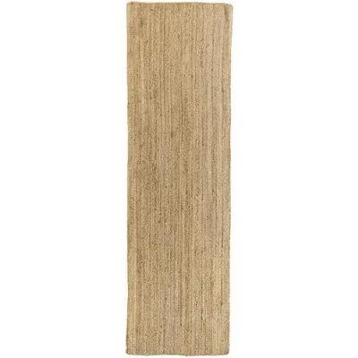 Abbildung von HAMID Jute Teppich, Alhambra Teppich Handgewebt 100% Naturfaser de Jute, Wohnzimmer, Schlafzimmer, Flurteppich, Farbe Natur (80x250cm)