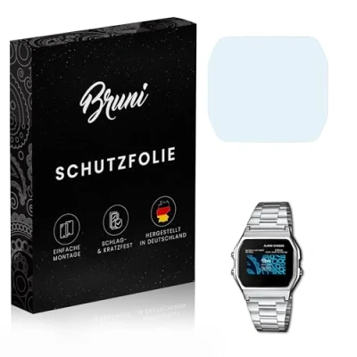 Abbildung von Bruni Schutzfolie kompatibel mit Casio A158WEA 1EF Folie, glasklare Displayschutzfolie (2X)