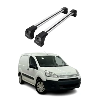 Abbildung von OMAC Dachträger Gepäckträger kompatibel mit Citroen Berlingo 2008 2018 Grundträger Alu Silber 2X