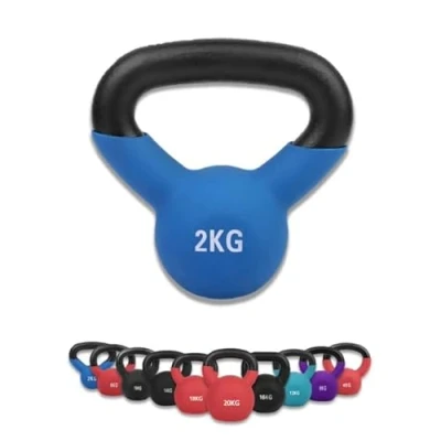 Abbildung von wuuhoo Kettlebell mit Neopren Beschichtung, Kugelhantel aus massivem Gusseisen dämpfend beschichtet I Gewichte Farbcodes Schwunghantel für Home Gym